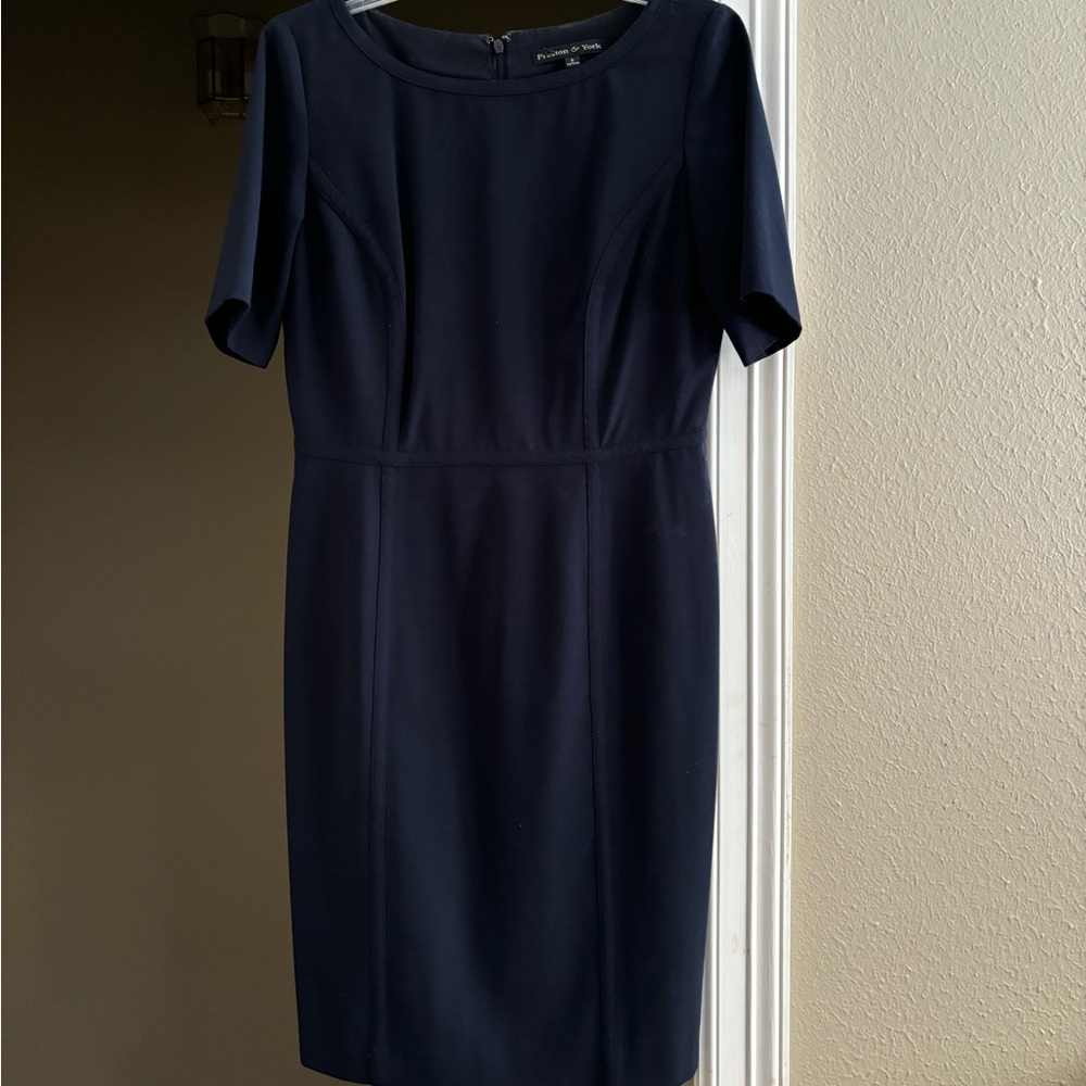 Preston & York Navy Blue Size 8 Short Sleeve Dress
